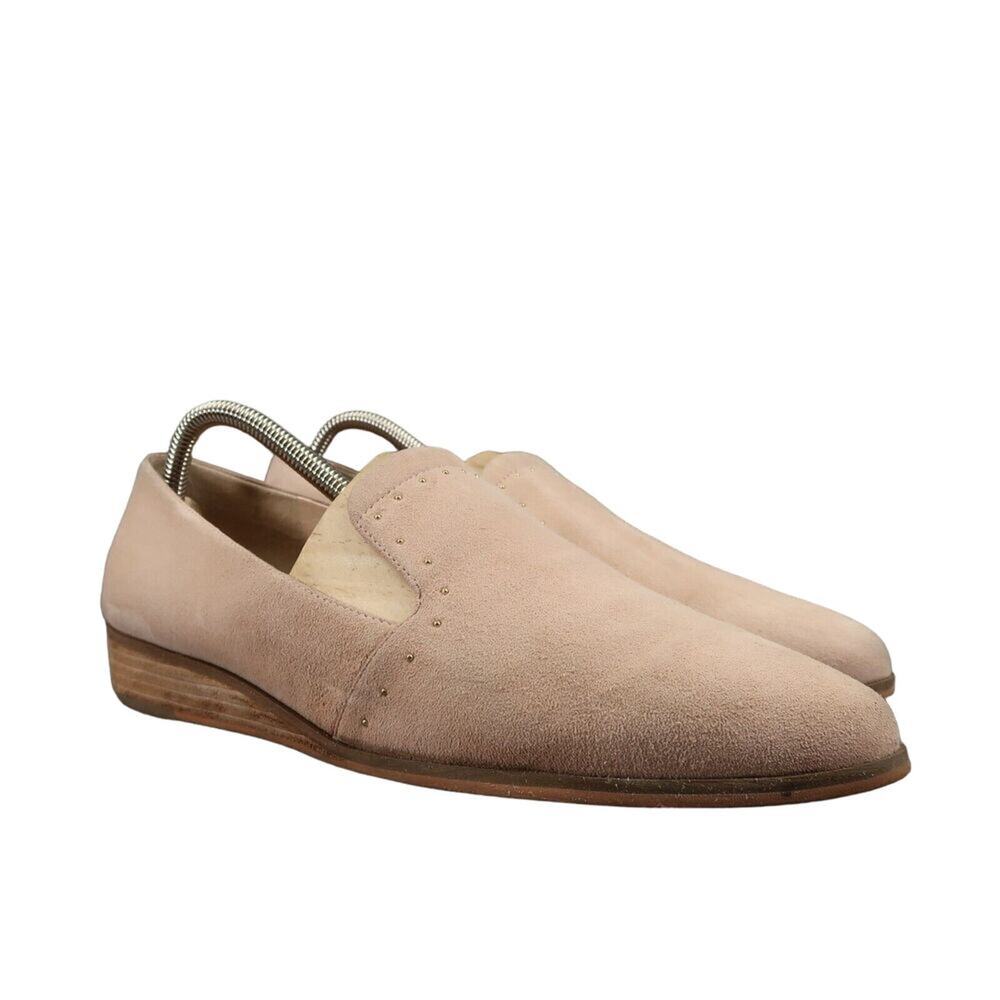 Dr Scholls Shoes Womens 9.5 Loafers Wedge Slip On Leather Classic Fashion Beige